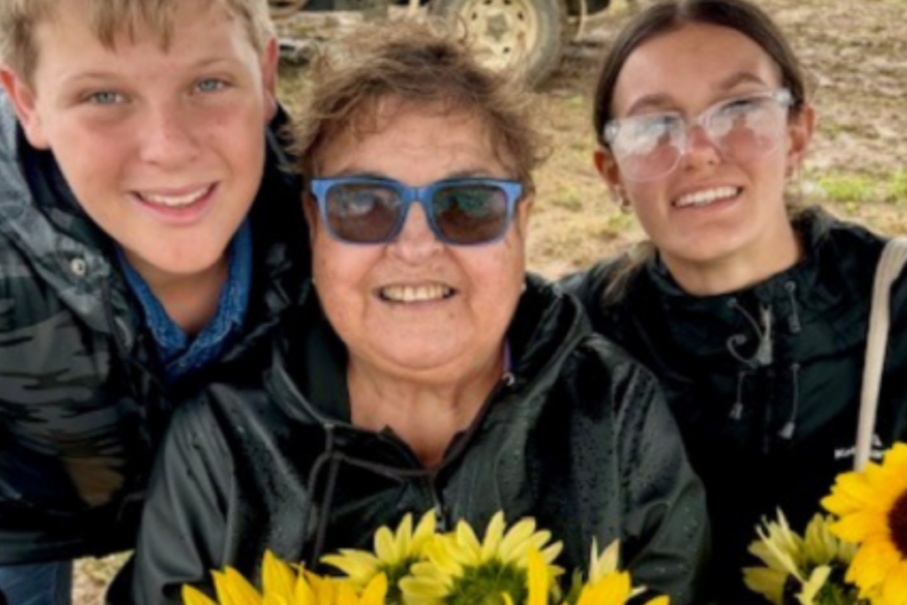 Maureen with two of her grandchildren