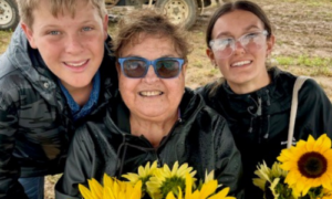 Maureen with two of her grandchildren