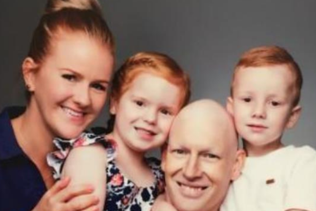 Family portrait of Christian with his wife and children