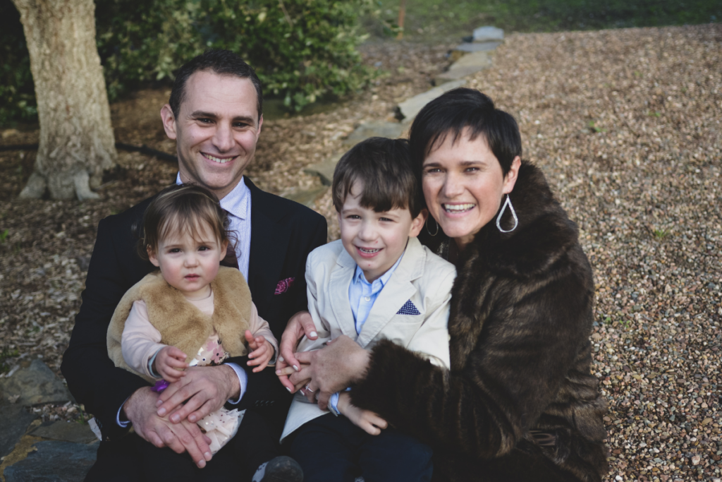 Claire with her family
