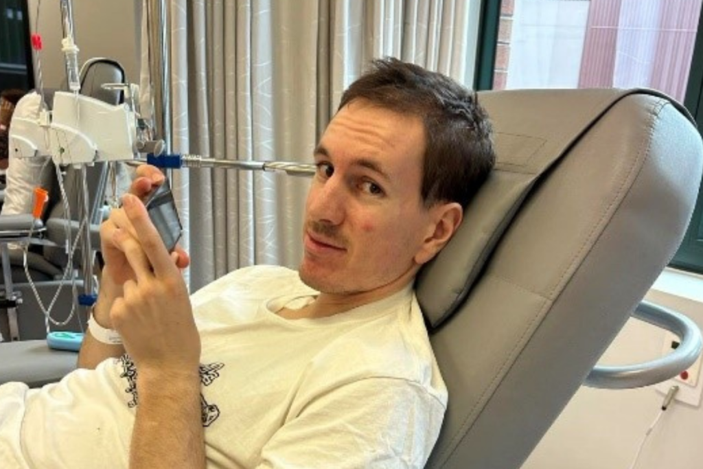 James receiving treatment