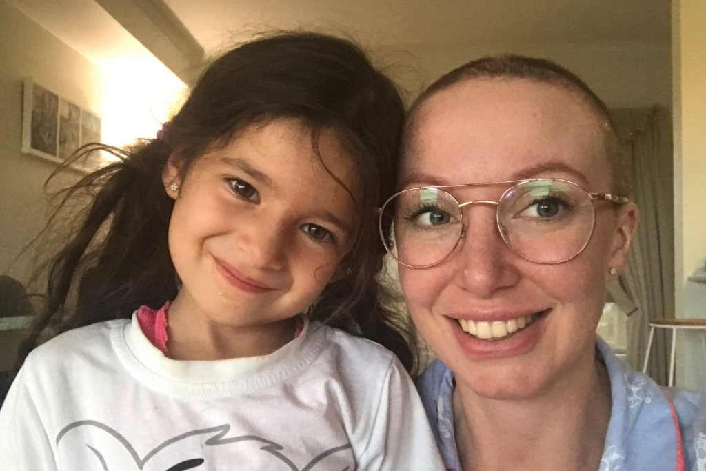 Liz with a young girl