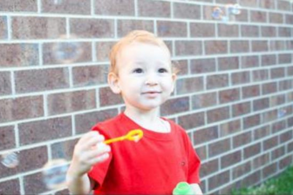 Marko blowing bubbles