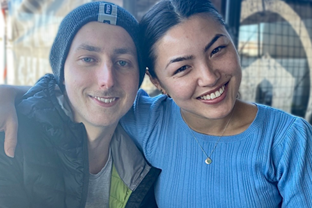 Nelson with his partner Britteney
