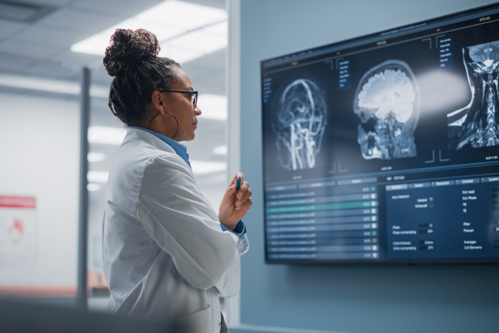 Doctor looking at x-rays