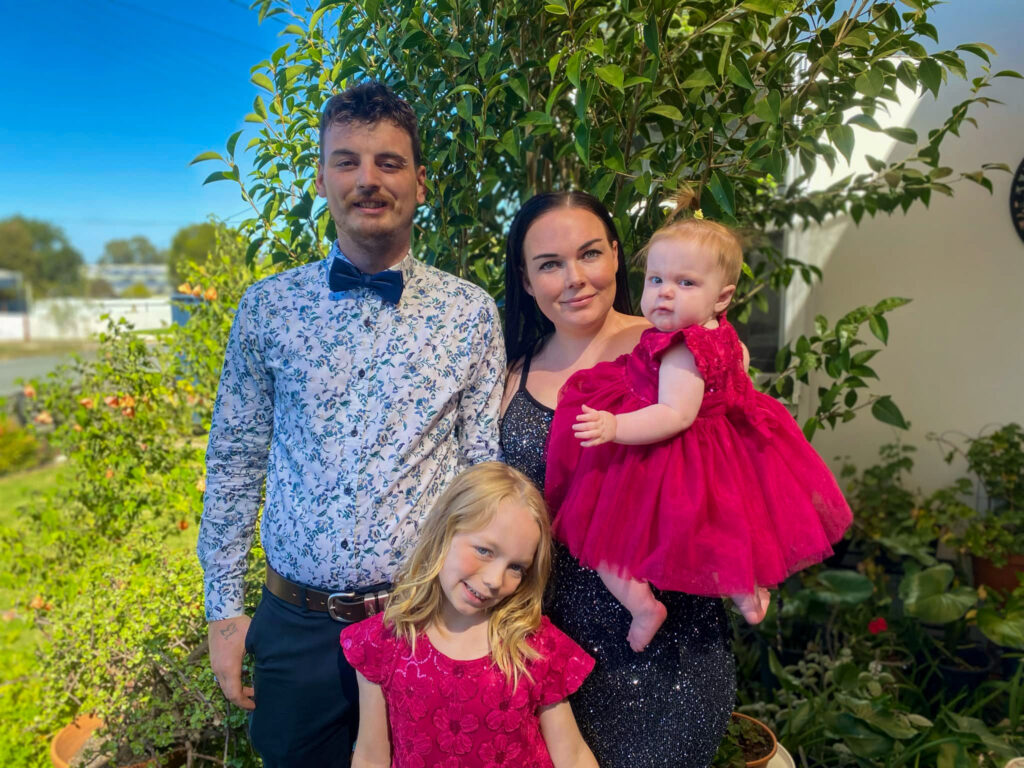 Tabitha pictured with her husband and two younger children